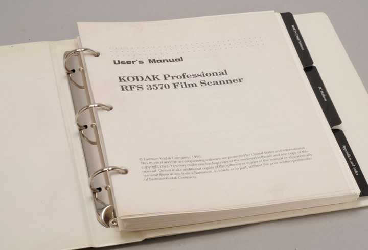 KODAK RFS 3570 SCANNER MANUAL & REFERENCE ITEMS