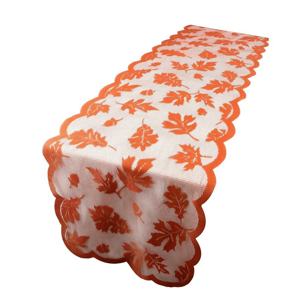 13x72 Inch Fall Table Runner Maple Leaves Lace Table Runner Fall Decoration