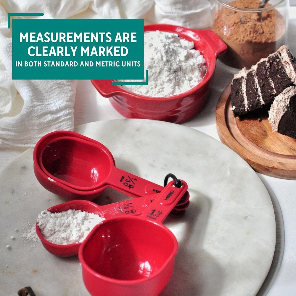 4Pc Nested Measuring Cups Set, Red