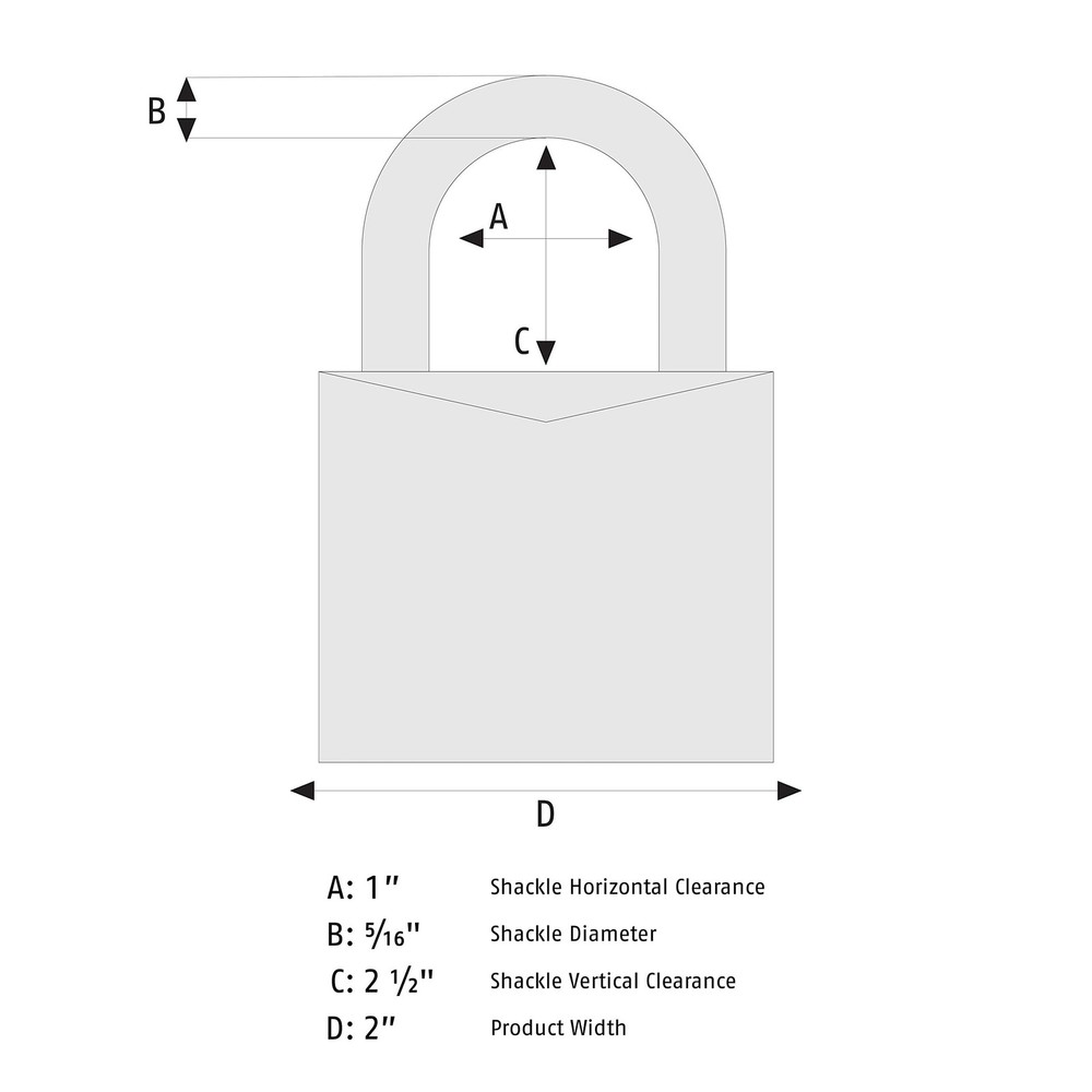 ABUS 180/50 Solid Brass Combination Padlock Long Stainless Steel Shackle 2.5"