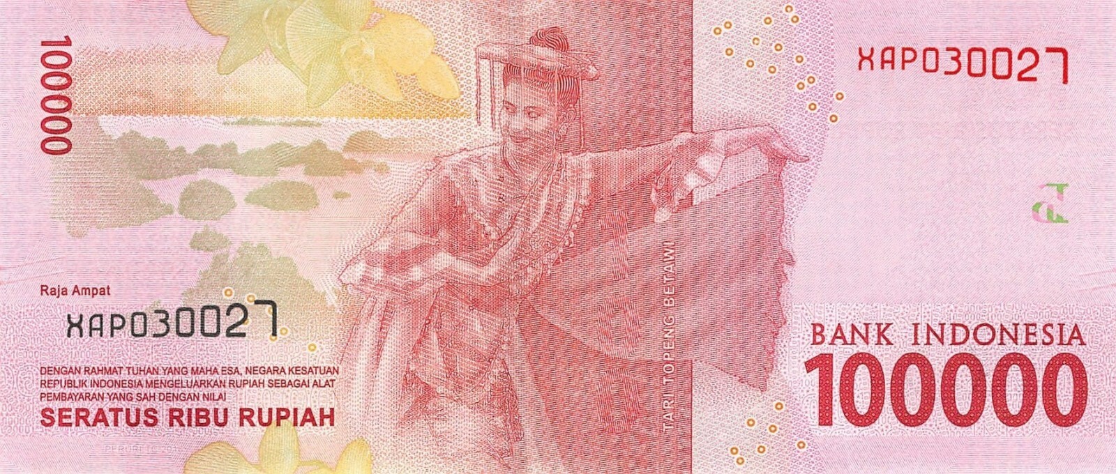 ONE MILLION INDONESIA RUPIAH - 10 x 100,000 IDR Banknotes - AUTHENTIC