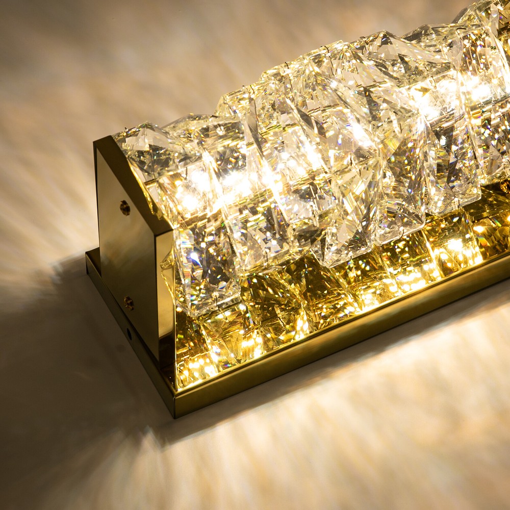 Modern Golden Crystal Wall Lamp with Adjustable LED Light Source