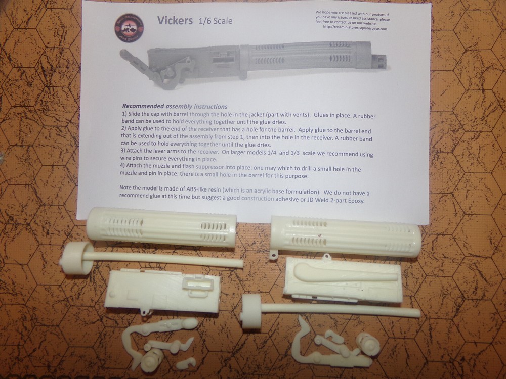 TWO: 1/6 scale Vickers Machine Guns: Accessory for Remote Control Aircraft