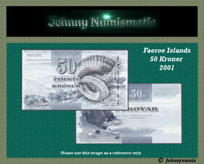 Faeroe Islands 50 Kroner 2001 UNC