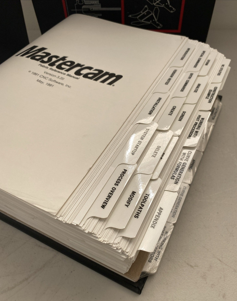 VTG 1991 Mastercam CNC Software Inc Fabrix Reference Manual Version 3.20 No Disk