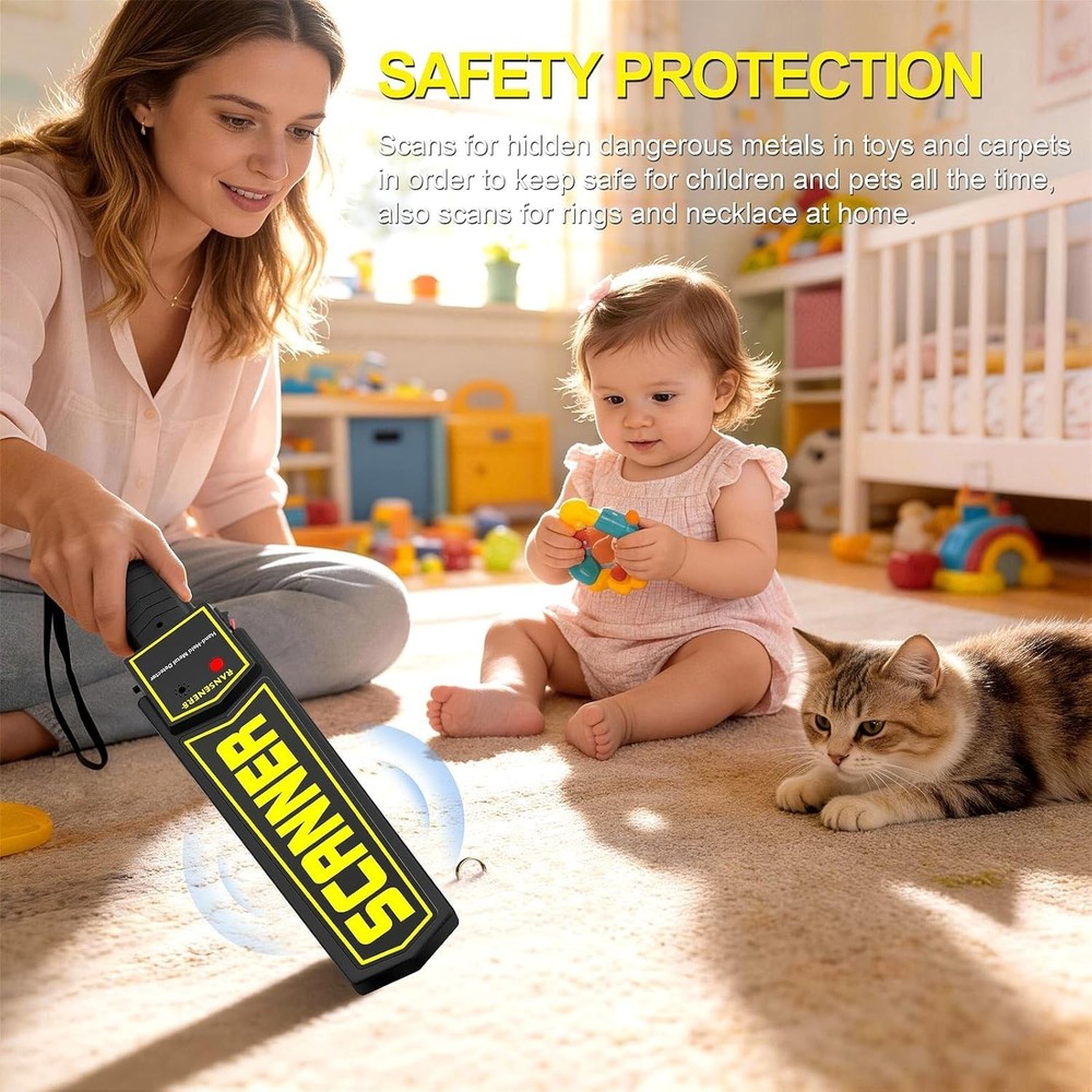 Durable Handheld Metal Detector with Adjustable Sensitivity for Enhanced Safety