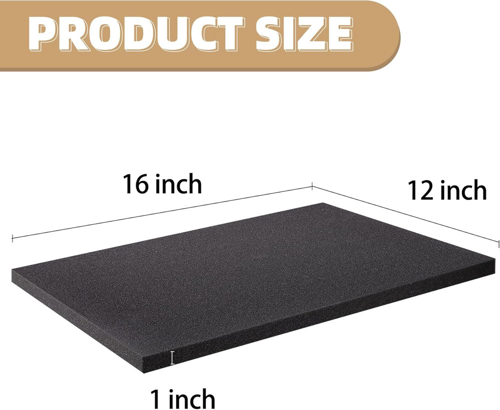Foam Insert for Cases Black Packing Foam Sheets,4 Pack Cuttable Polyurethane Cus