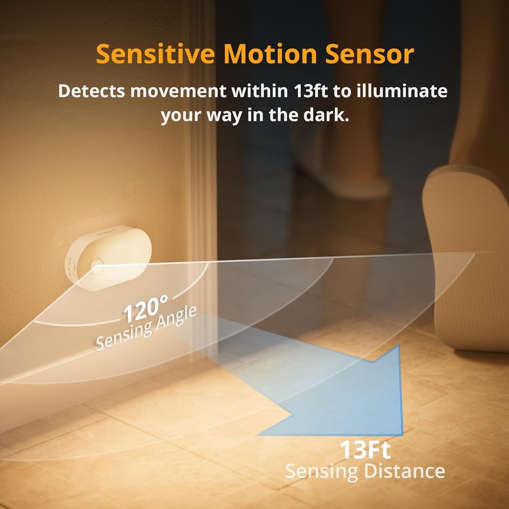 Compact Rechargeable Motion Sensor Night Light - Ideal for Bedrooms & Bathrooms