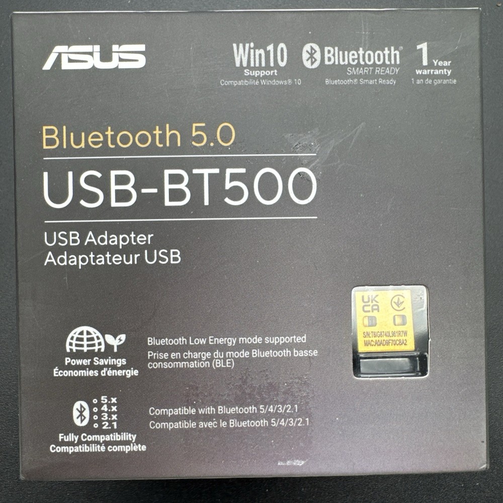 ASUS 90IG05J0-MA0R00 USB-BT500 Bluetooth 5.0 USB Adapter