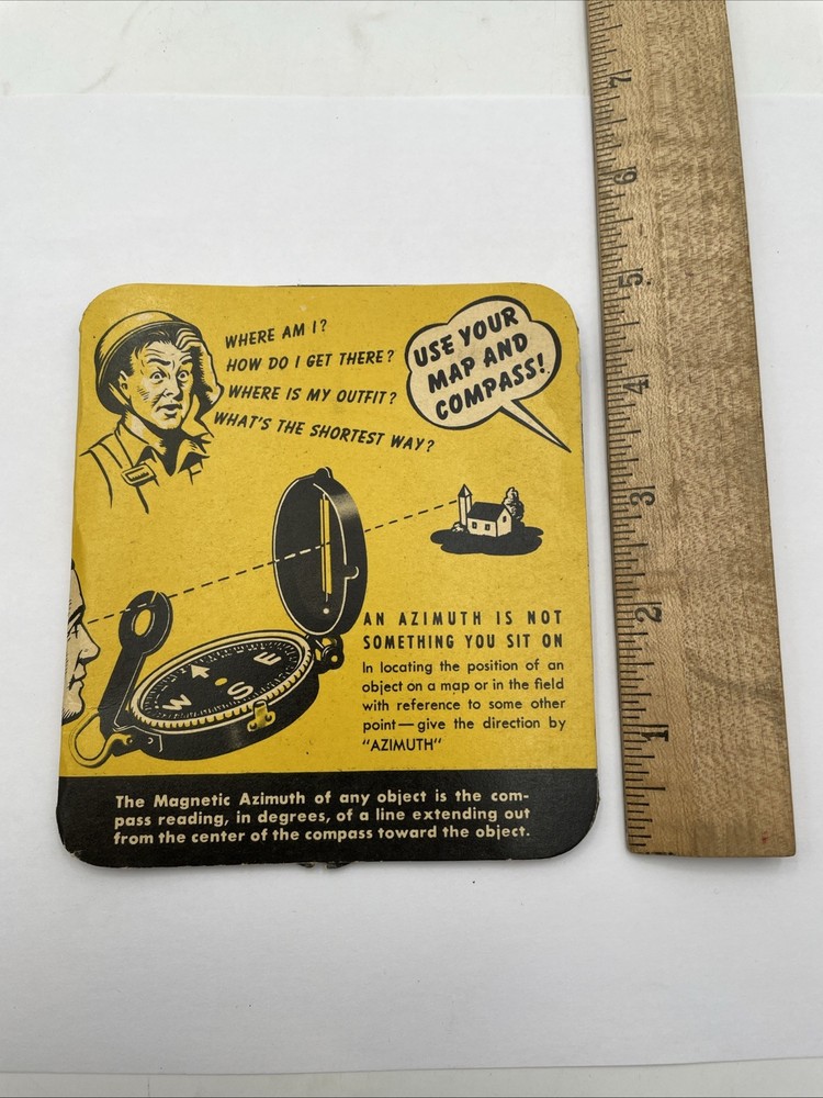 The Magnetic Azimuth Folding Compass WWII Use Your Map and Compass Military