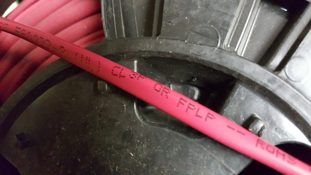 Carol E3532S 12/2C Solid Plenum Fire Alarm Cable Wire FPLP/CL3P Red /50ft