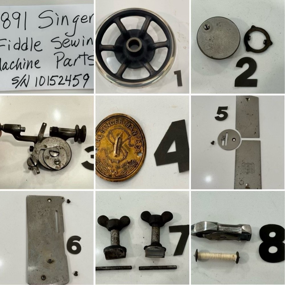 1891 SINGER FIDDLE SEWING MACHINE PARTS