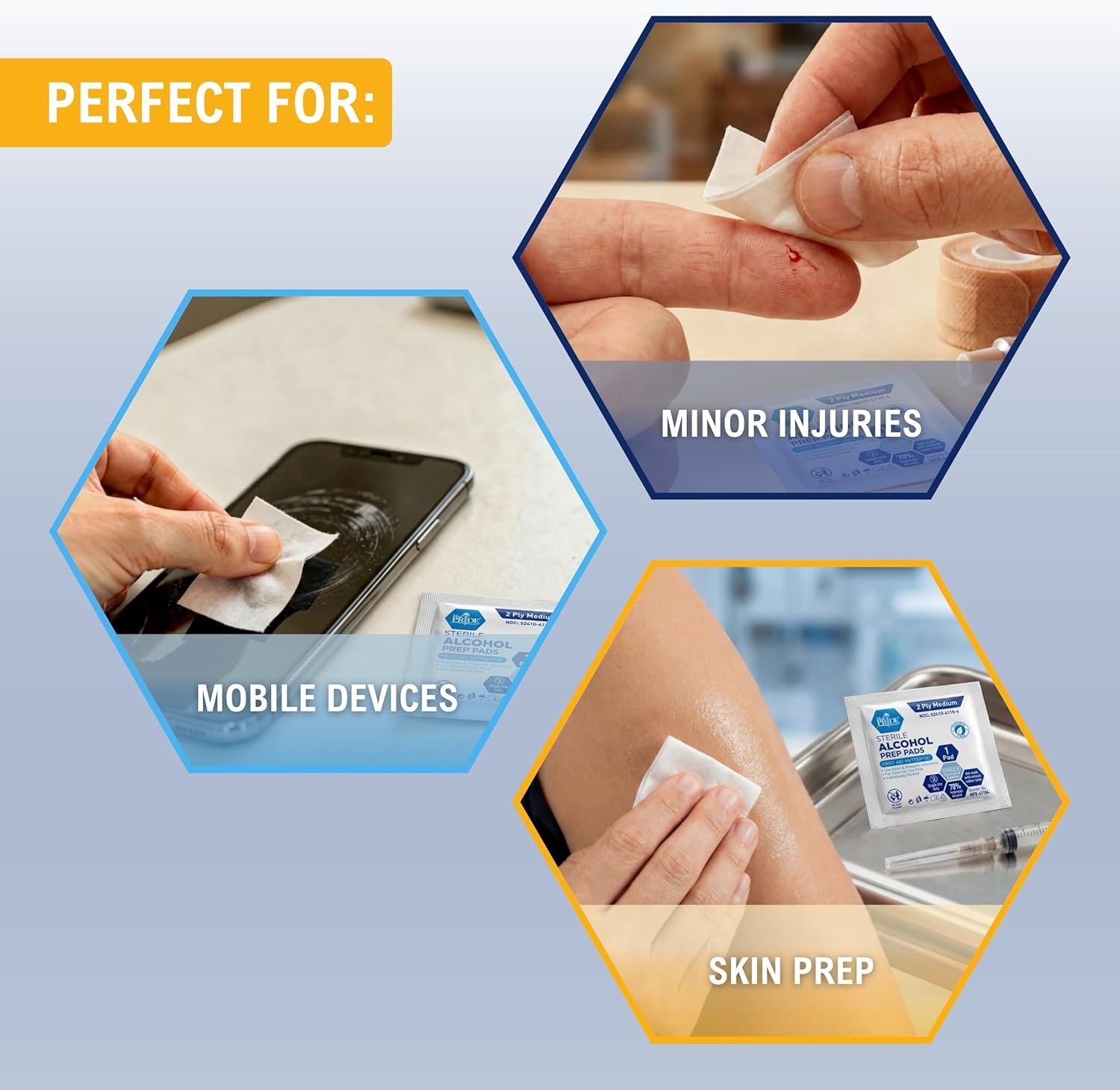 Individually Wrapped 100 Count Sterile Alcohol Swabs - Antiseptic & Convenient