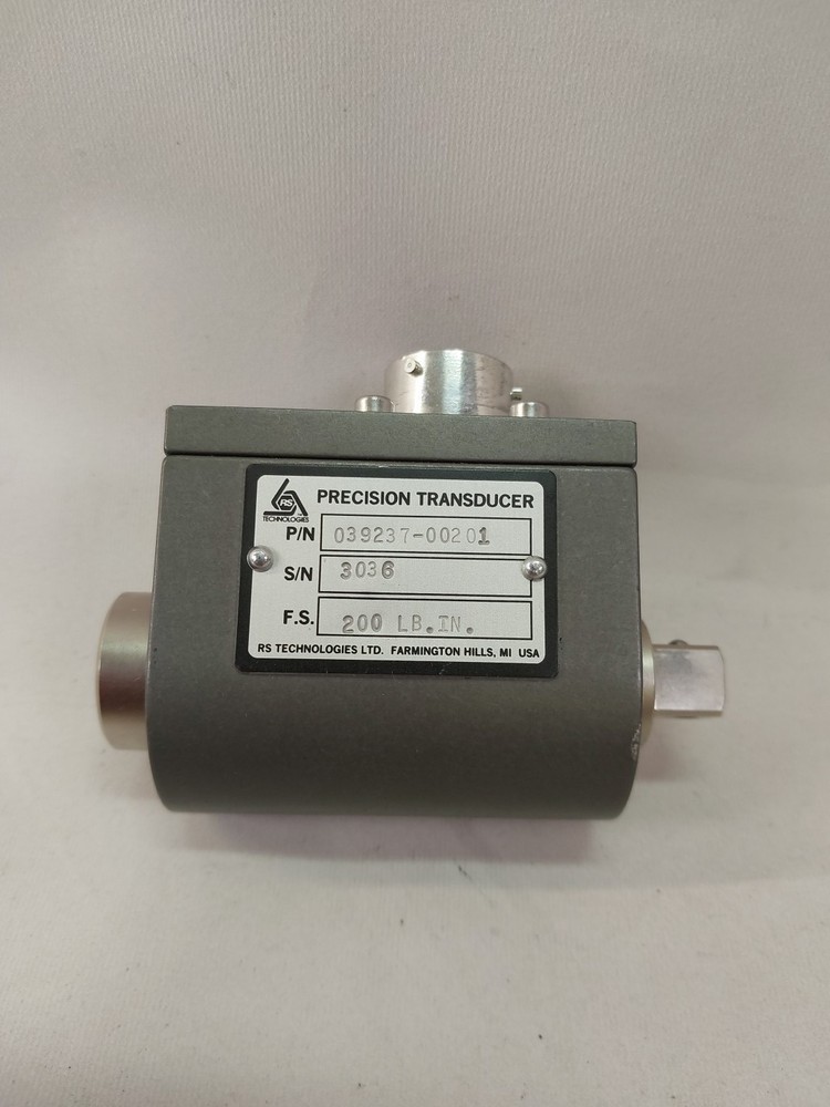 RS TECHNOLOGIES PRECISION TORQUE TRANSDUCER 039237-00201 200 LBFT