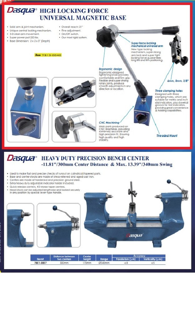 DASQUA HIGH LOCKING FORCE UNIVERSAL MAGNETIC BASE (7313-0040)