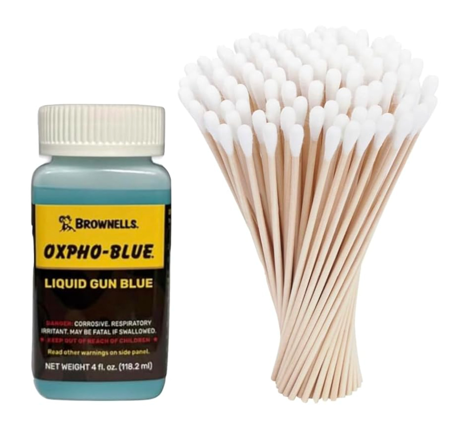 Brownells Oxpho-Blue Liquid Gun Blue, Cold Bluing Solution, 100 Swabs 4 fl. oz