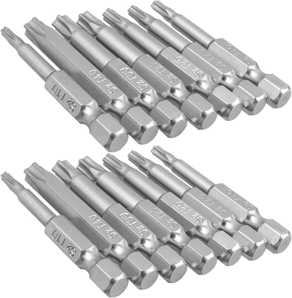 14Pcs 5 Point Torx Security Bits Magnetic 5 Point Star Tamper Proof Bit Set 1/4"