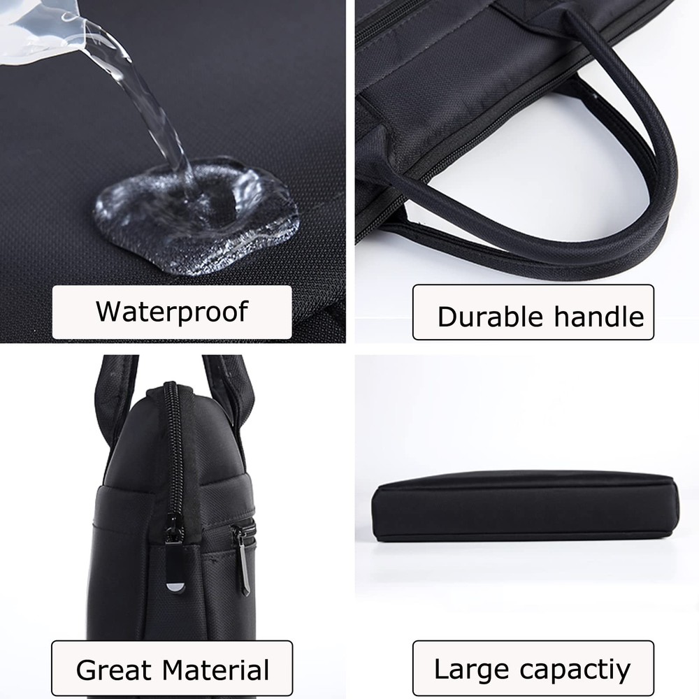 Oxford Document Bag with Handle Portable Zippered File Bag for Folder Files