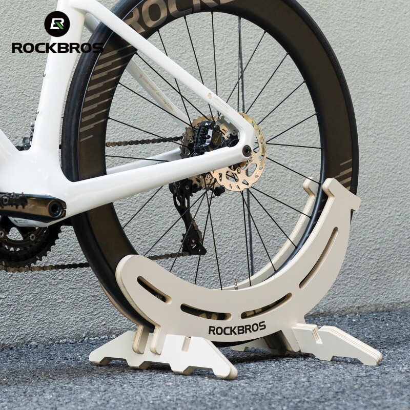 ROCKBROS Wooden Bike Stand Easy Bicycle Storage Rack For Road Mountain Bikes