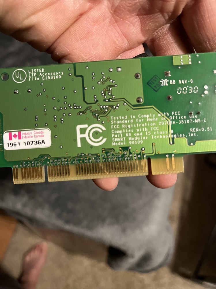 Smart Modular Technologies 56k PCI Modem Model 90109-2 (Agere 1648c Chipset