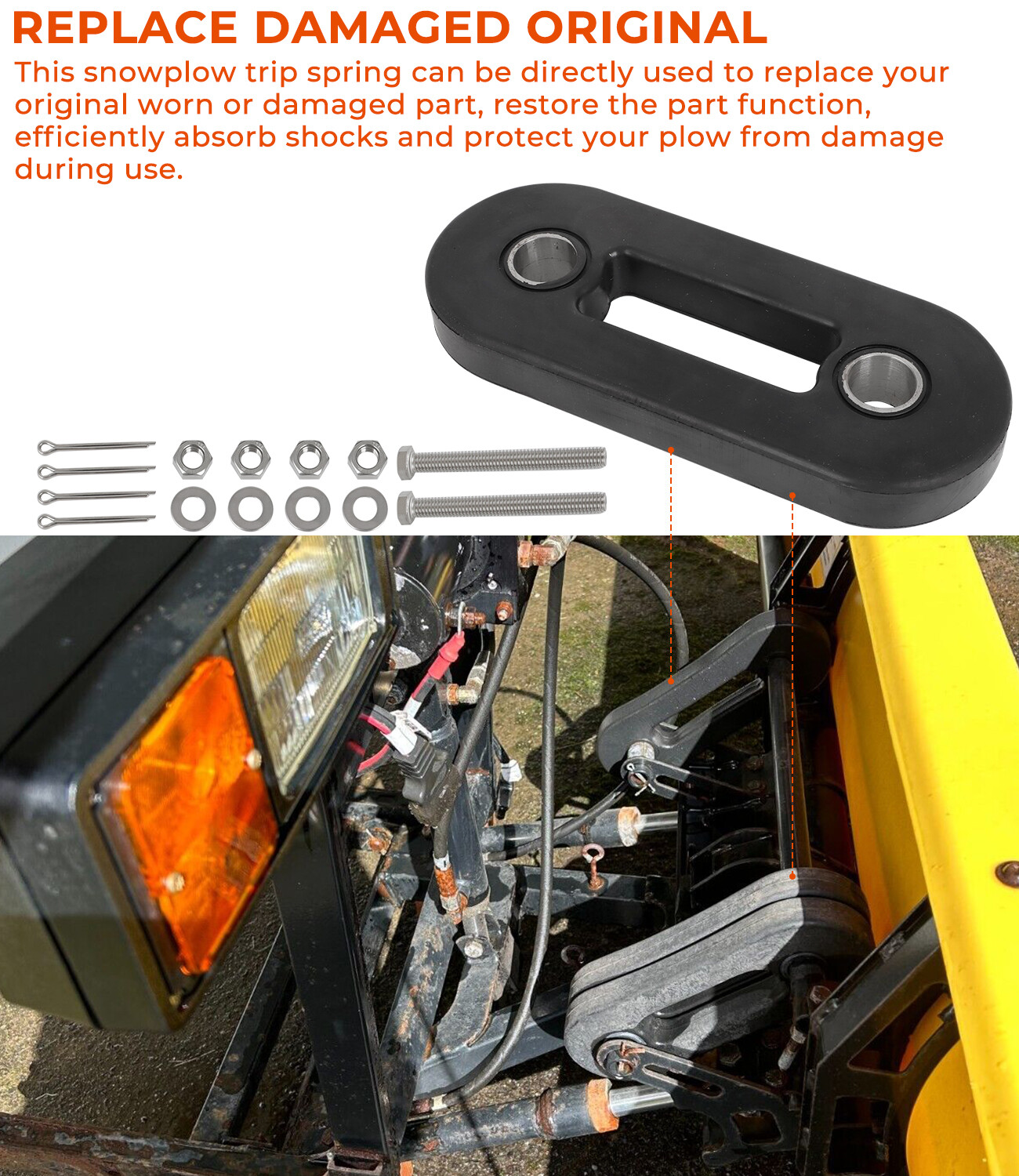 3 PCS For Western Fisher Elastomeric Trip Spring Suburbanite Homesteader Plow US