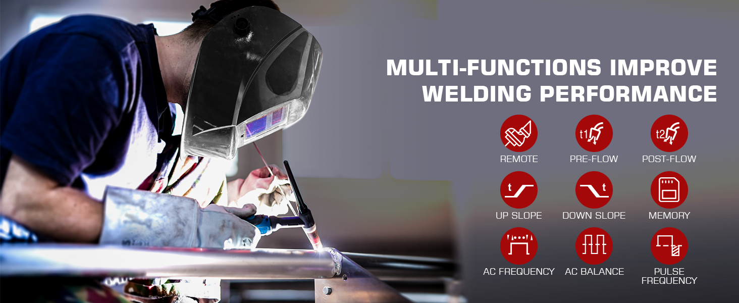 7-IN-1 TIG Welder TIG200P AC/DC 200Amp Stick/MMA/Spot DASH-ARC Welding Machine