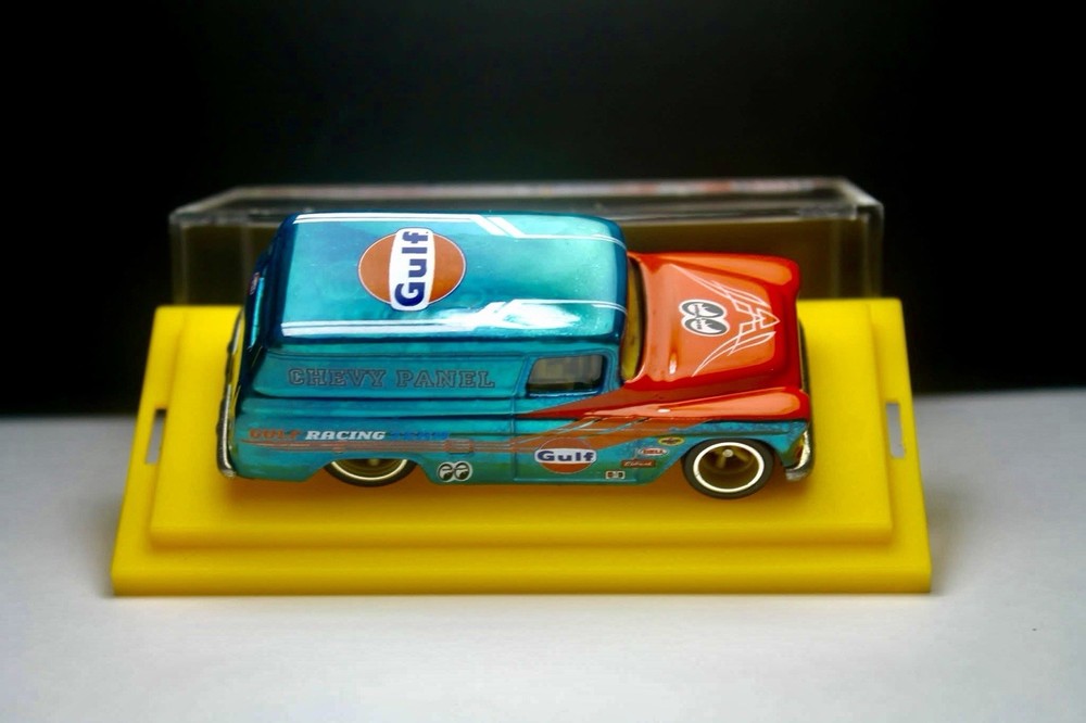Hot Wheels Chevy Panel Blue Spectraflame Candy Striper Custom Made W Display