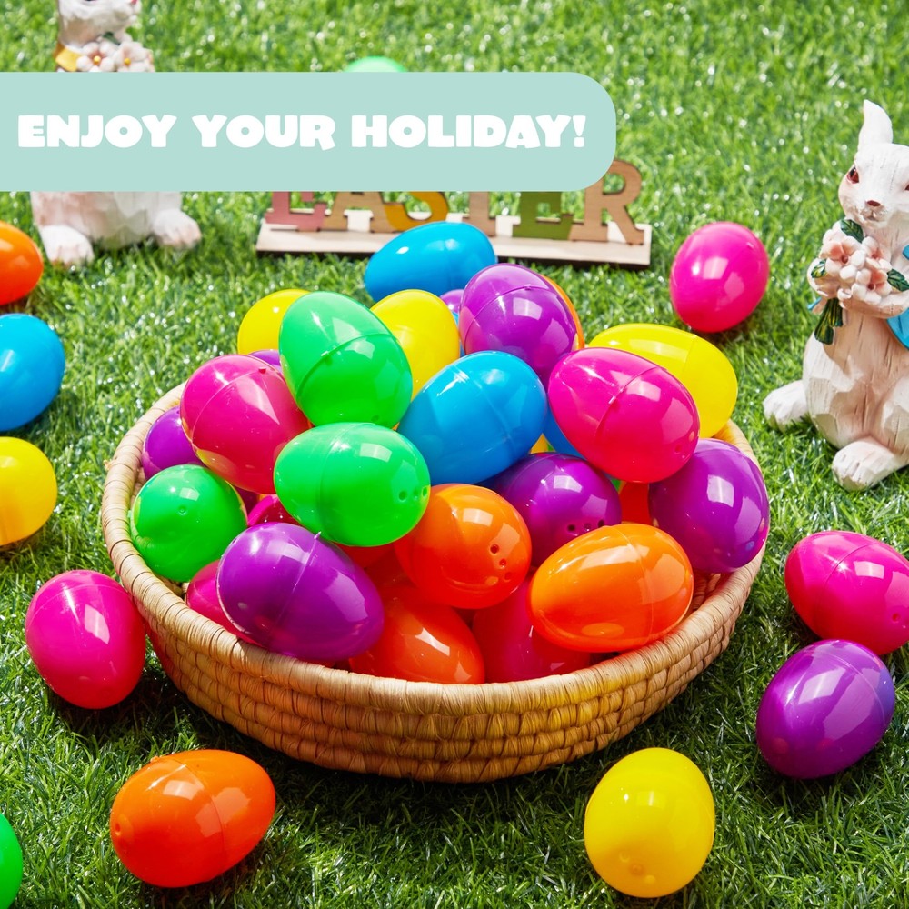 JOYIN 200 PCS 2.3" Easter Eggs, Empty Plastic Eggs 200Pack, Multicolor