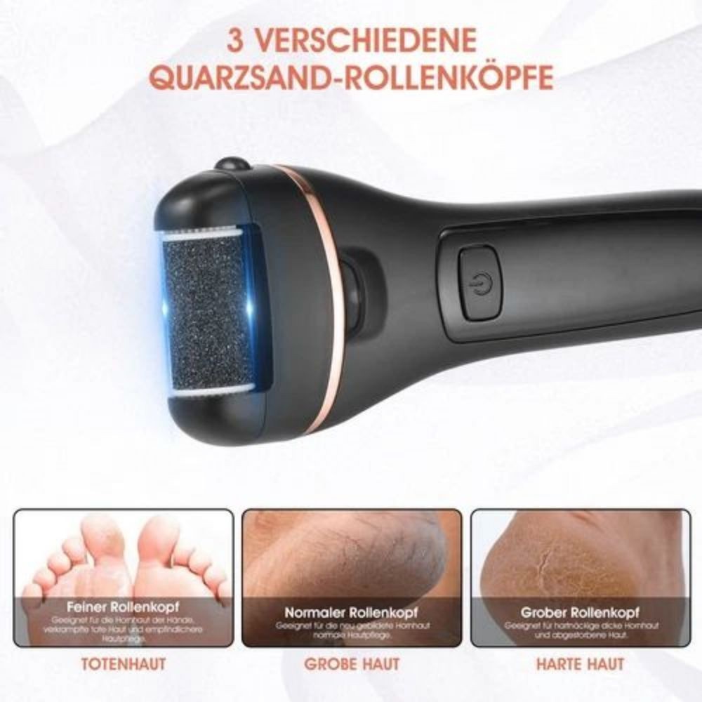 Electric callus remover test winner with3 replacement rollers to remove calluses