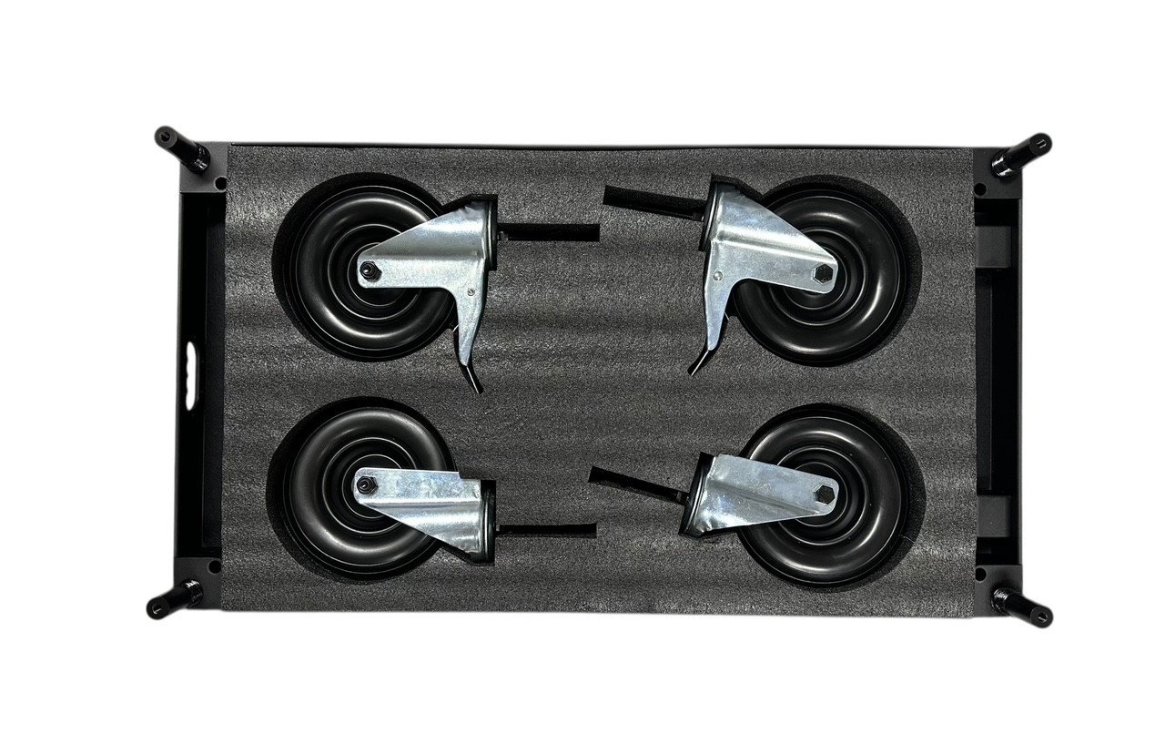 Studio Wheel Video Production Travel Cart Casters, Dual Handles Collapsible