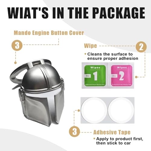 Mando Style Universal Car Engine Start Stop Button Cover Anti-Scratch Silver