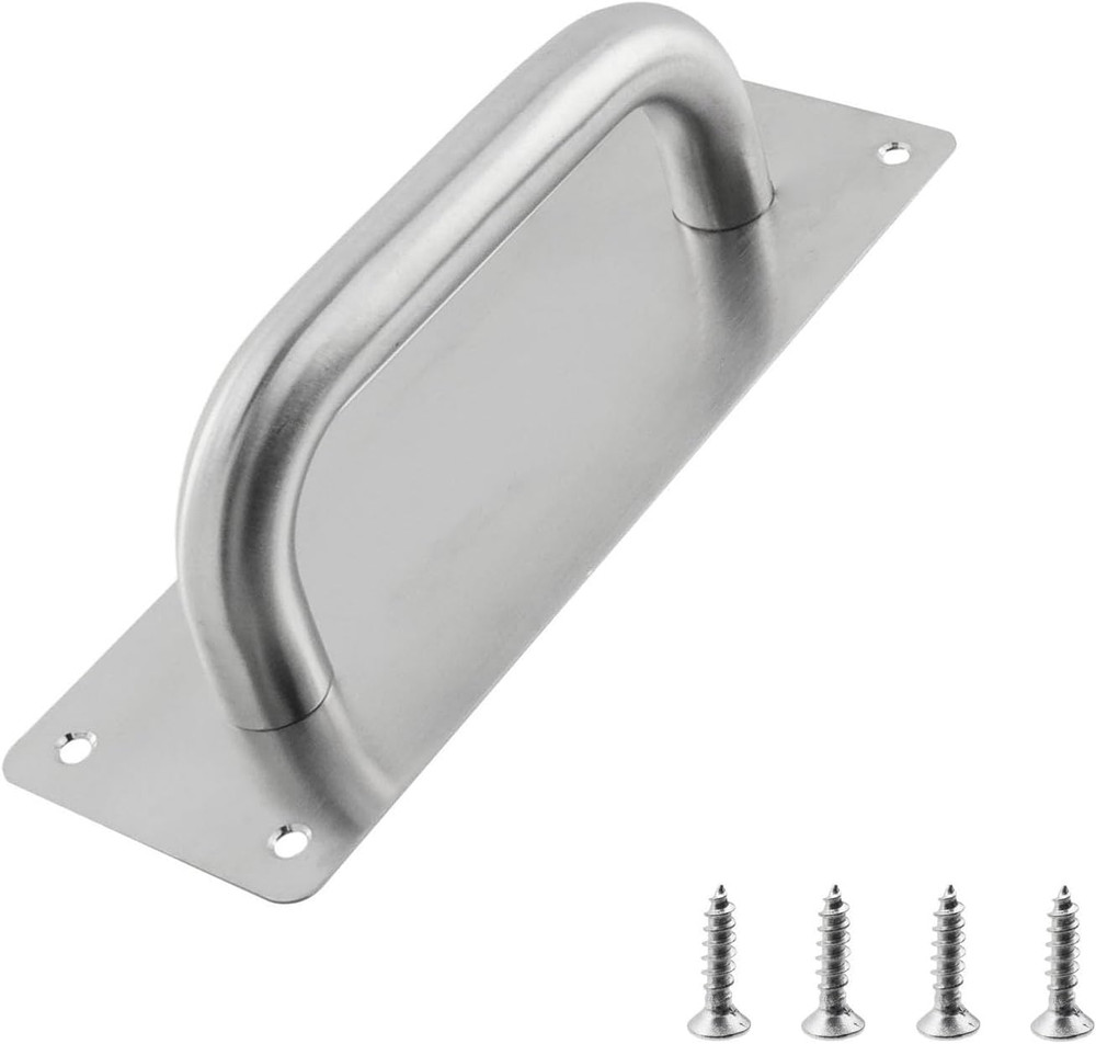 Door Pull Handle with Plate Stainess Steel Heavy Duty Barn Door Handle Push Pull