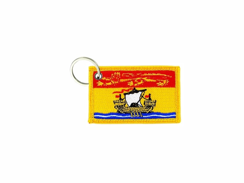 Keychain keyring embroidered embroidery patch double sided flag new brunswick