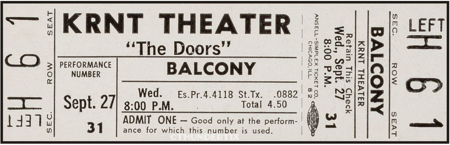 12 1967-1970 THE DOORS FULL UNUSED CONCERT TICKETS scrapbooking frame reprint