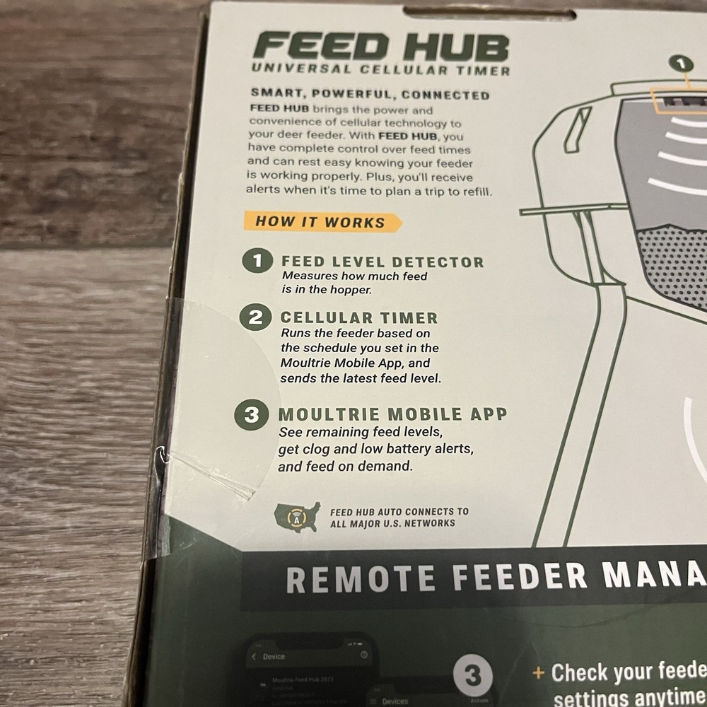 Moultrie Mobile Feed Hub Universal Cellular Timer - New Sealed Box
