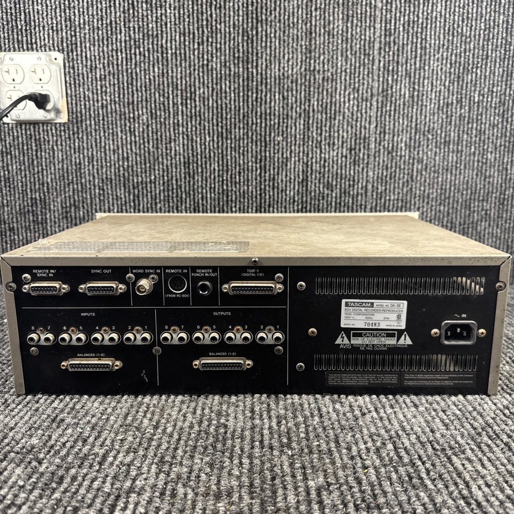 Tascam DA-38 Digital Multitrack Recorder Powers On Untested Further