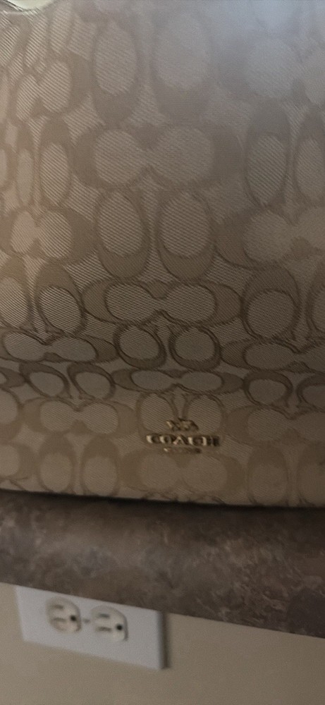Coach Beige Logo Shoulder Bag .