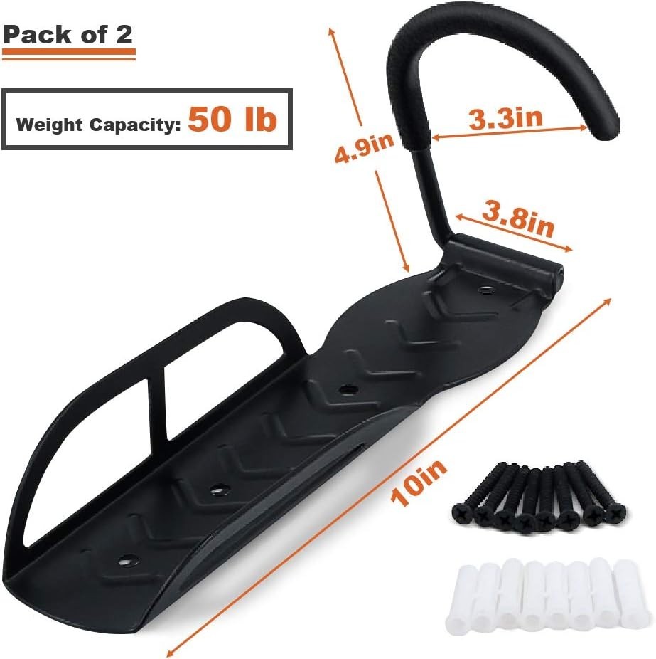 Wallmaster Bike Rack Garage Wall Mount Bicycles 2-Pack Storage System Vertical B
