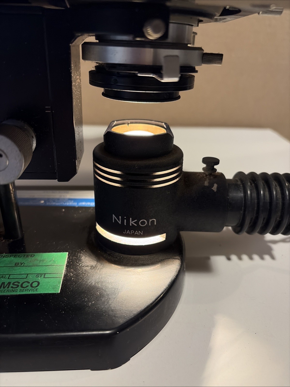 Vintage Nikon (Nippon Kogaku) 62437 Microscope Missing 3 Lens Light Works