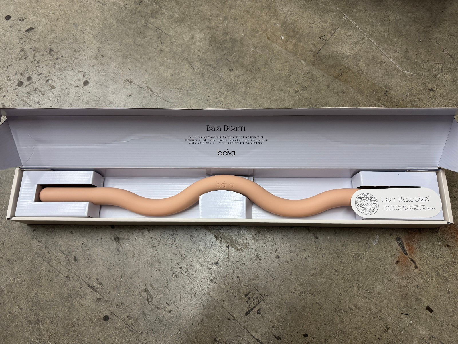 Bala Beam Curl Bar 15 lbs Weighted Bar Color Sand Pilates Workout Training