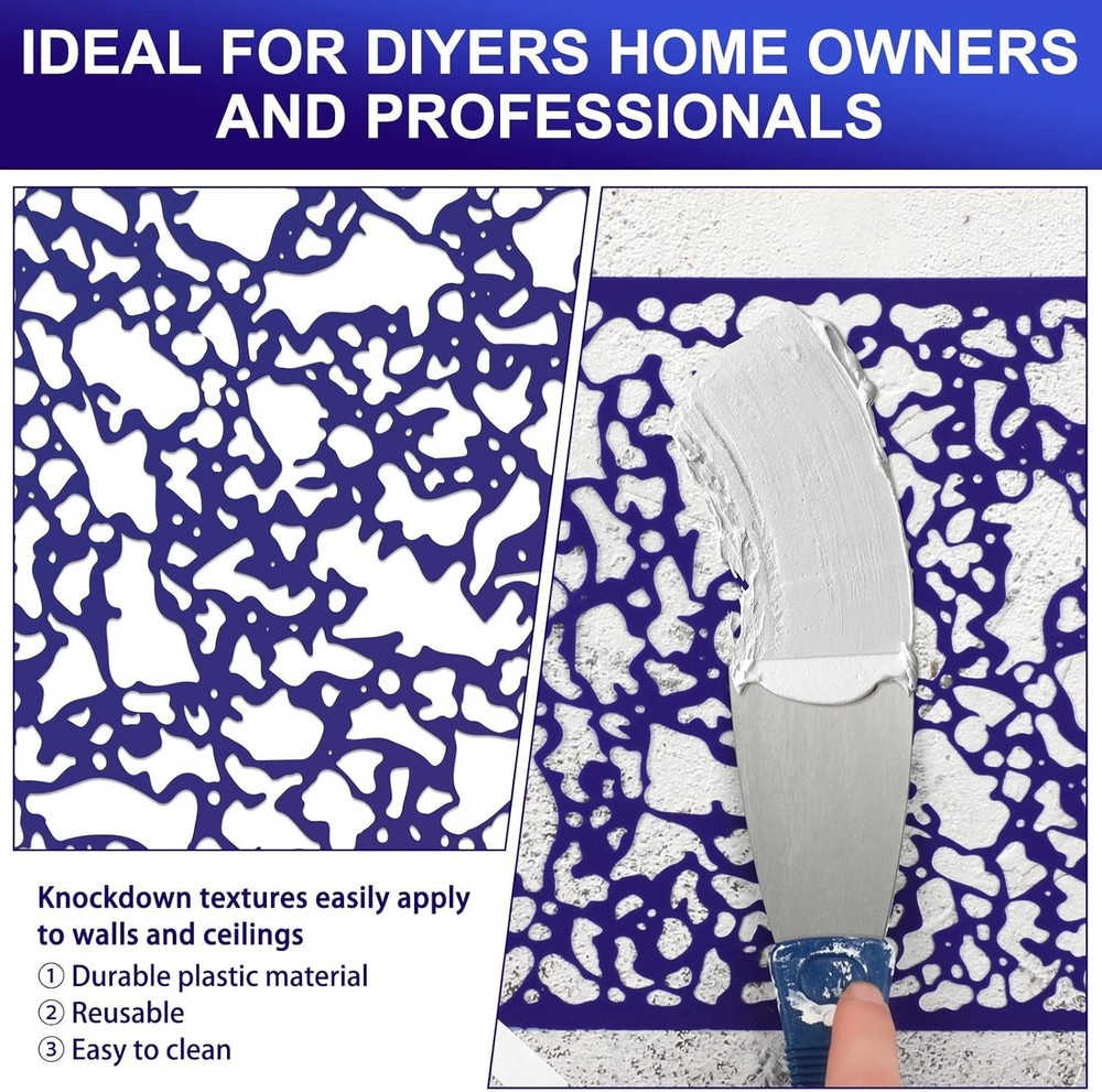 Versatile 8x8 Knockdown Texture Spray Stencils – Easy Wall Refinishing