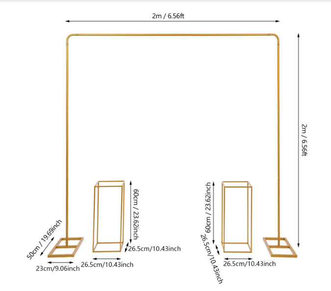 Gold Metal Wedding Stand Balloon Stand with Flower Stands Background Decoration