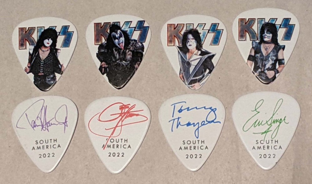 KISS 2022 End of the Road SOUTH AMERICA Tour INDIVIDUAL PICTURES Guitar Picks