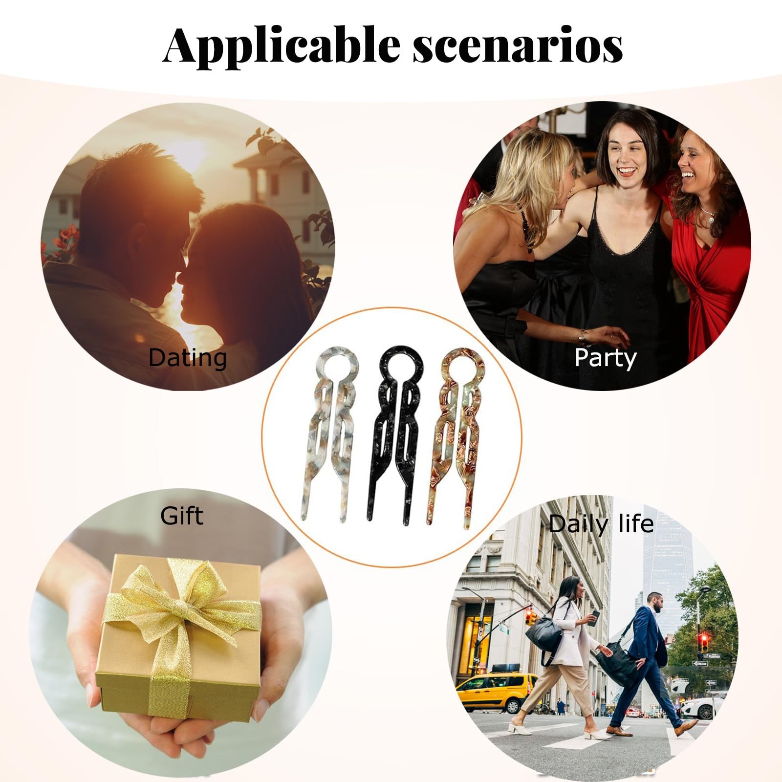 3PCS Lialys Hair Pin, Prestige Hair Pin, Elegant Hair Clips for Women, French...