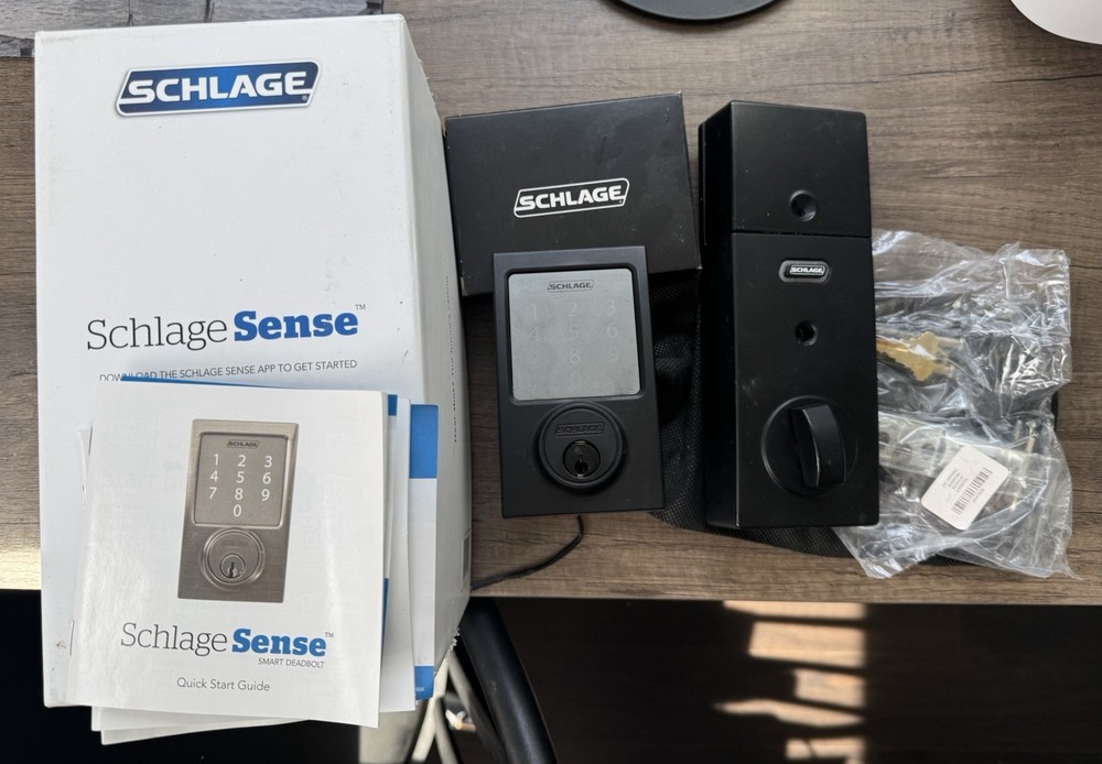 Schlage Sense Combination Keypad Smart Lock Black Deadbolt App Compatible