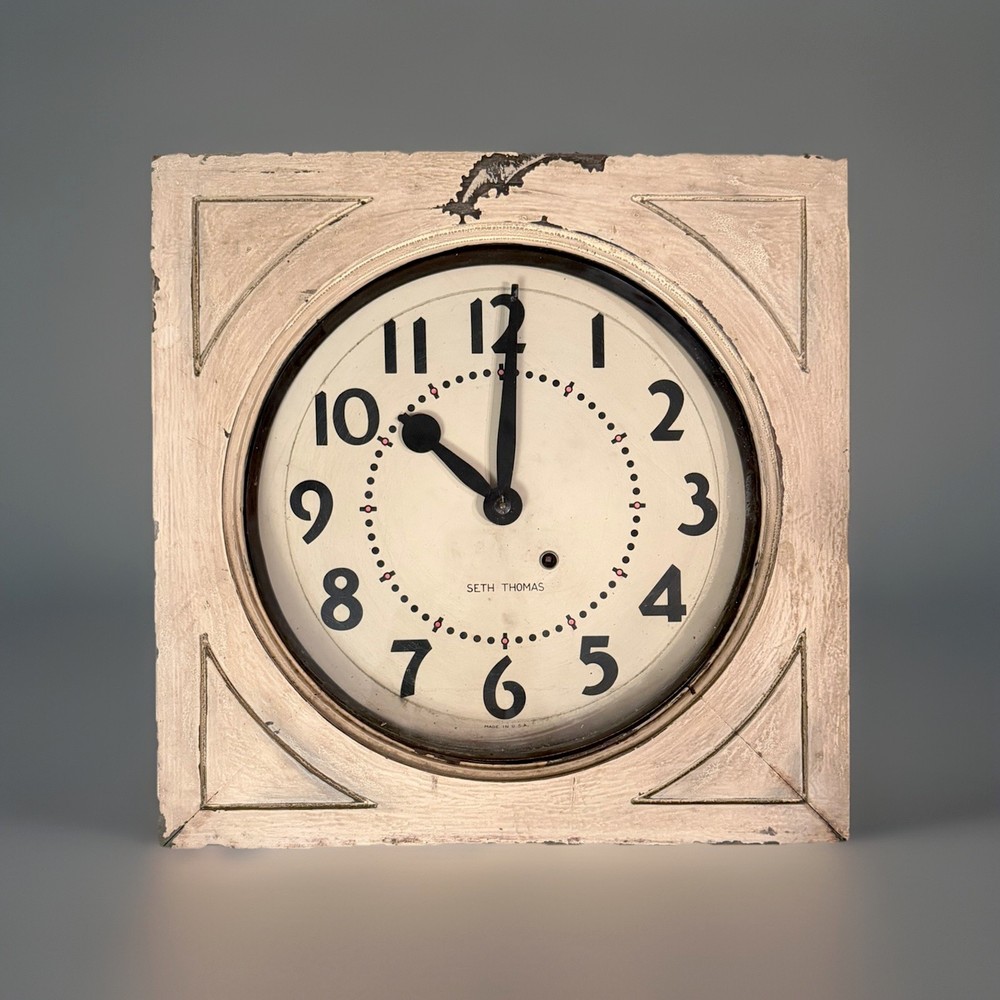 ANTIQUE SETH THOMAS RAILROAD STATION/ OFFICE WALL CLOCK
