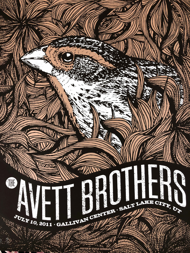 The Avett Brothers Poster Status Serigraph Silk Screen Poster Salt Lake 2011