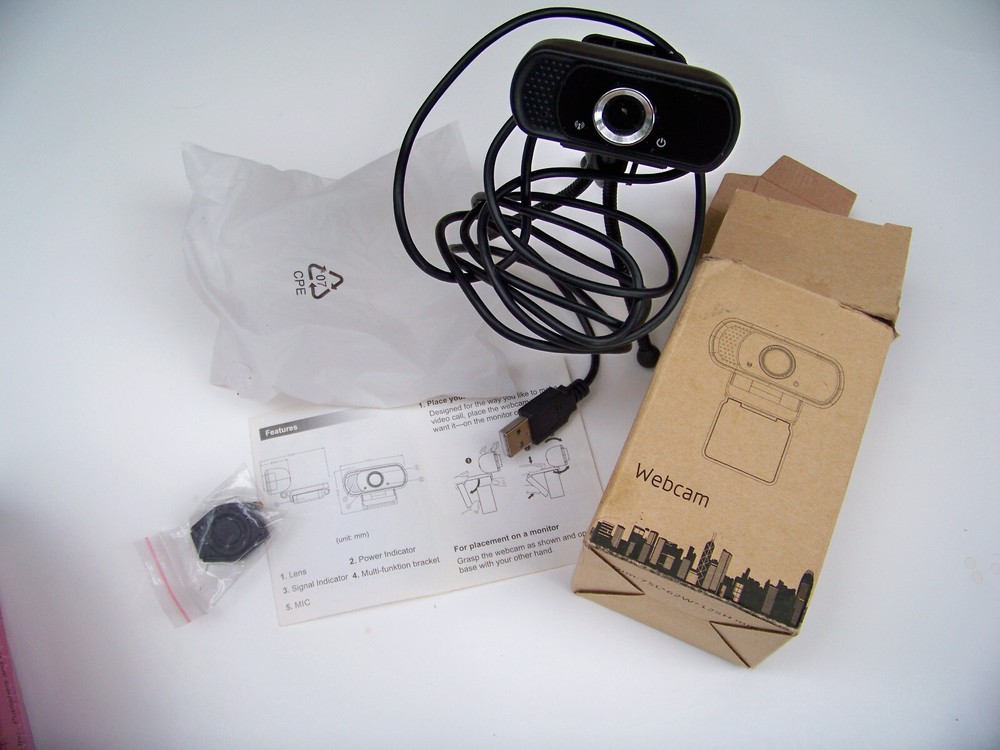 PC Computer Web Camera with Microphone, Laptop Desktop Full HD Camera 1080p USB