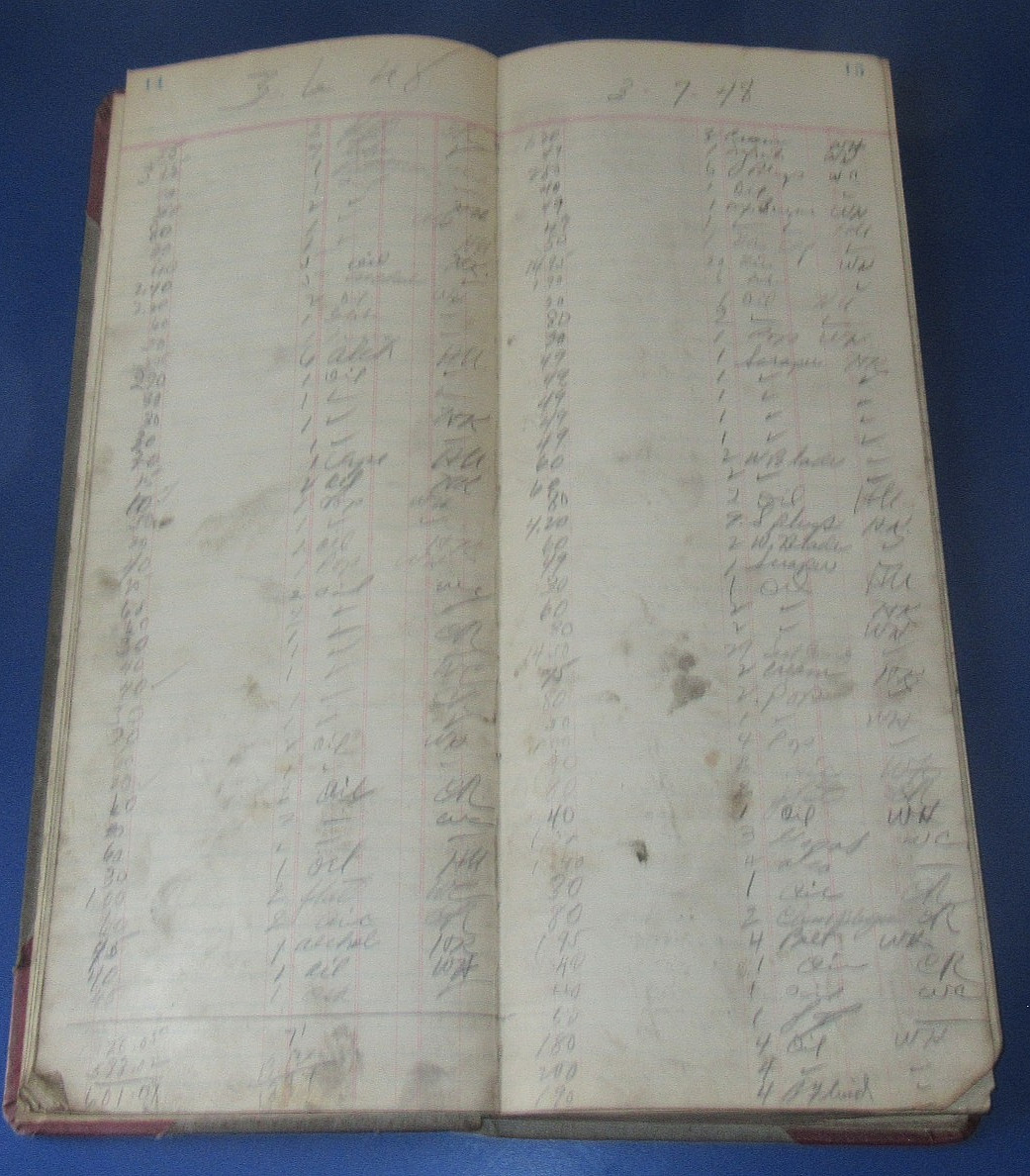 Antique 16" General Country Store Hand Written 1948 Ledger Counter Book, WV