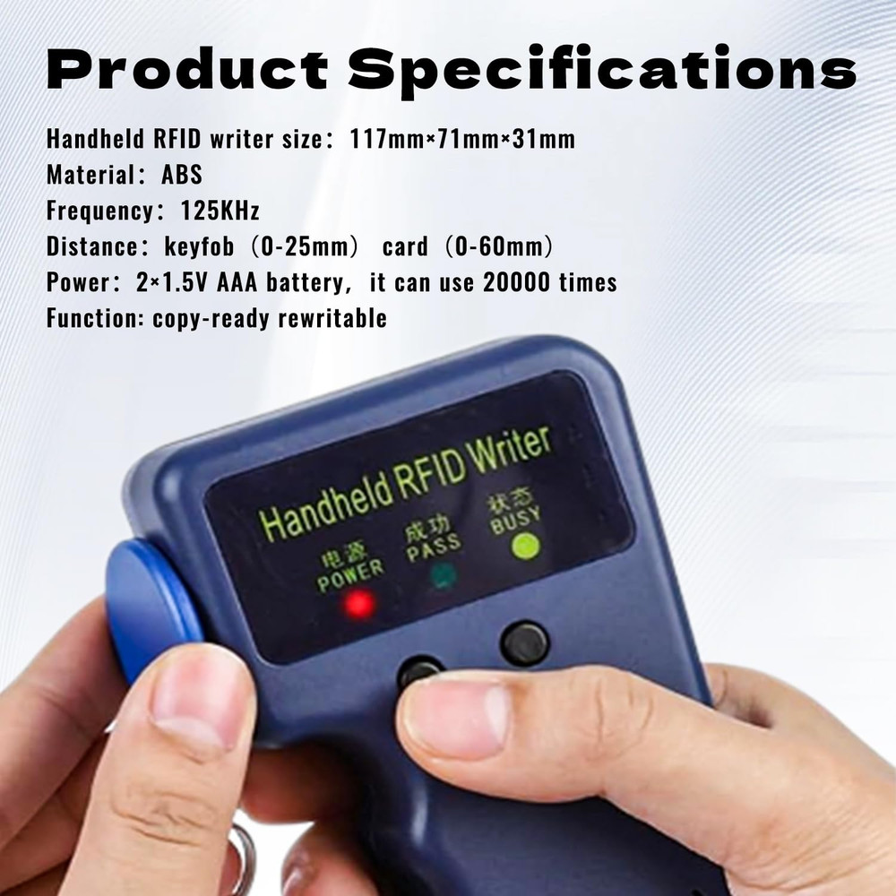 Handheld Copier RFID Reader Rewriter Smart ID Card Duplicator 125Khz Intelligent